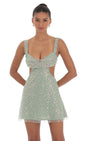 Lucy in the Sky Sequin Pearl Cutout Dress