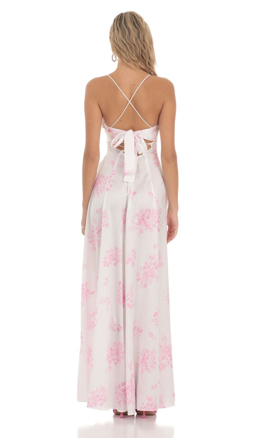 Lucy in the Sky Satin Floral Maxi Dress