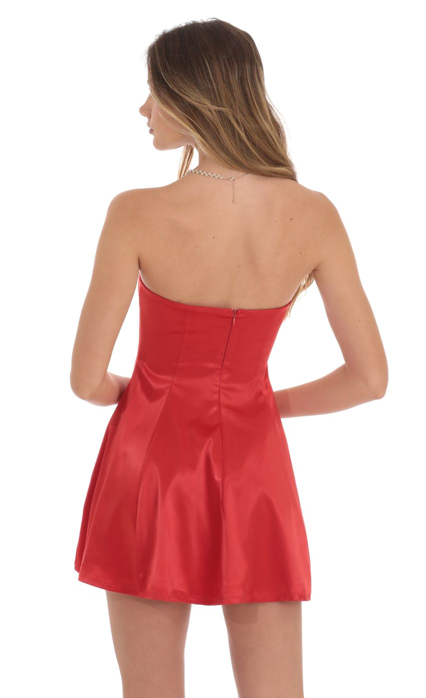 Lucy in the Sky Strapless Satin Fit and Flare Dress