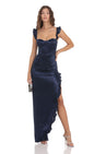 Lucy in the Sky Satin Ruffle Maxi Dress