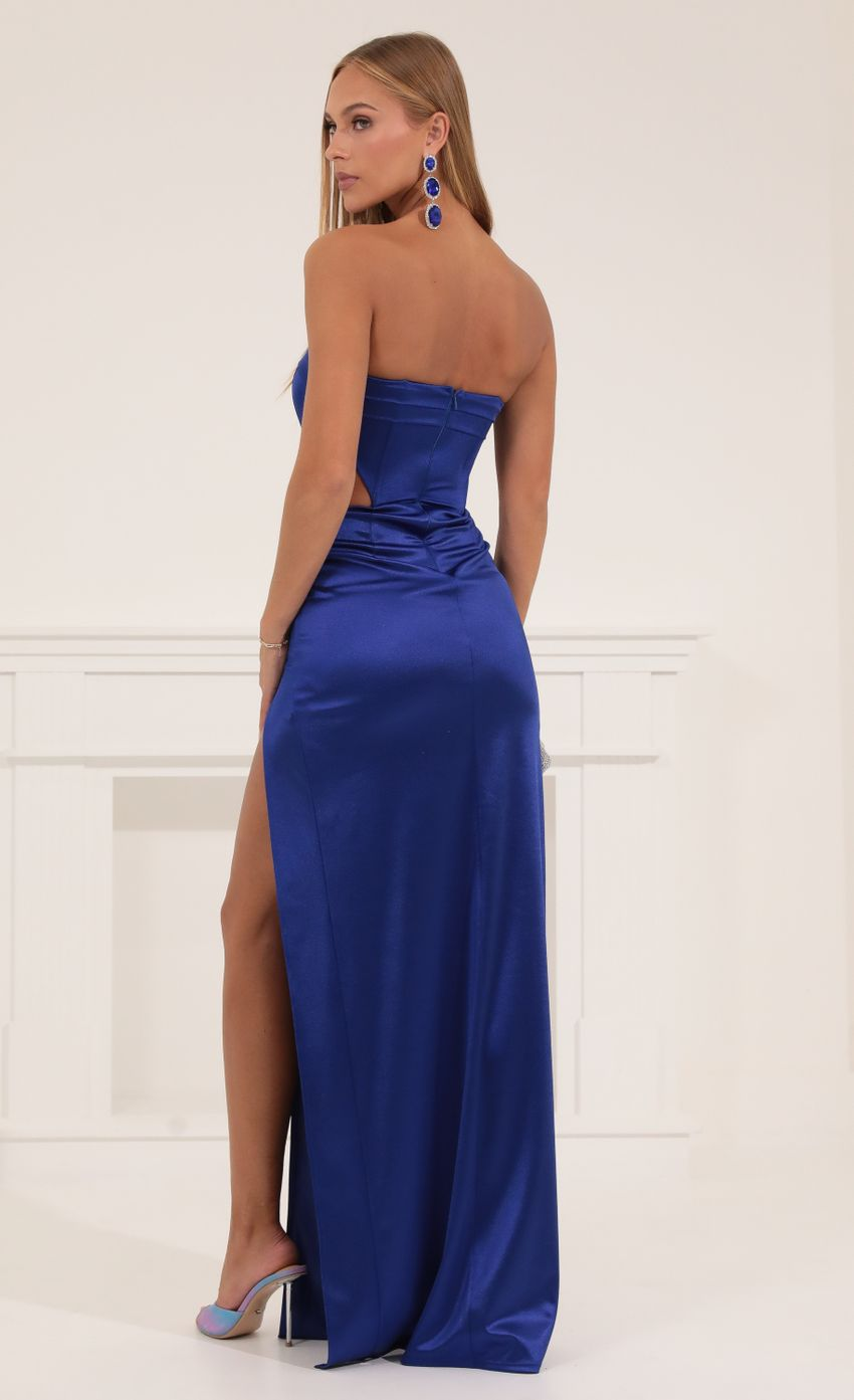 Lucy in the Sky Satin Cutout Corset Maxi