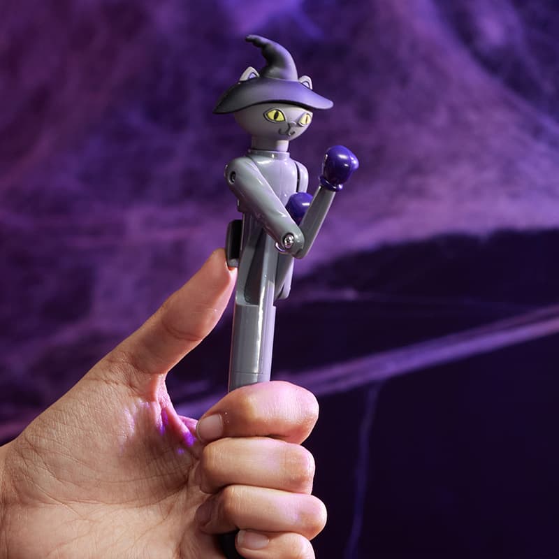 Cracker Barrel Cat with Witch Hat Boxing Pen