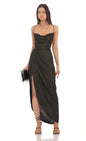Lucy in the Sky Shimmer Asymmetrical Maxi Dress