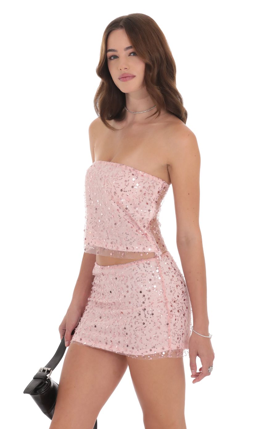 Lucy in the Sky Sequin Strapless Two Piece Set