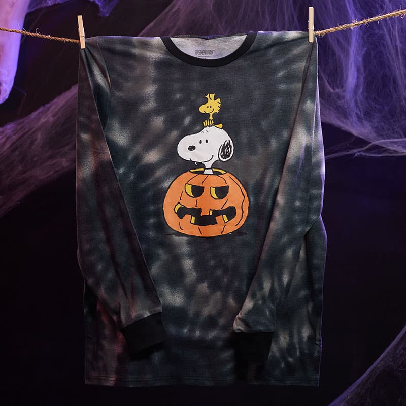 Cracker Barrel Snoopy Black Tie Dye Long Sleeve T-Shirt