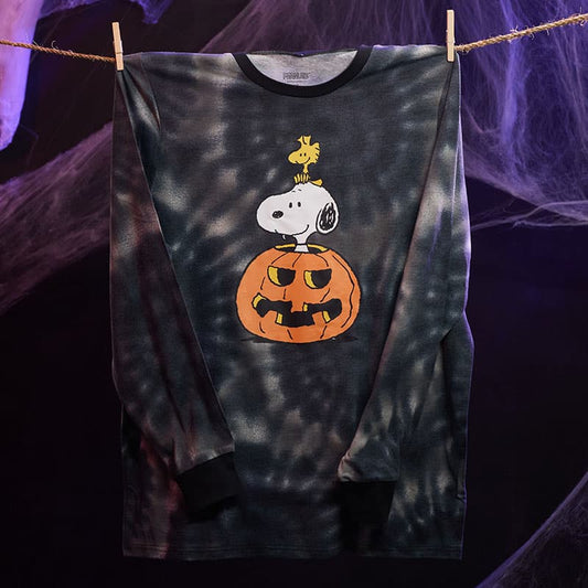 Cracker Barrel Snoopy Black Tie Dye Long Sleeve T-Shirt