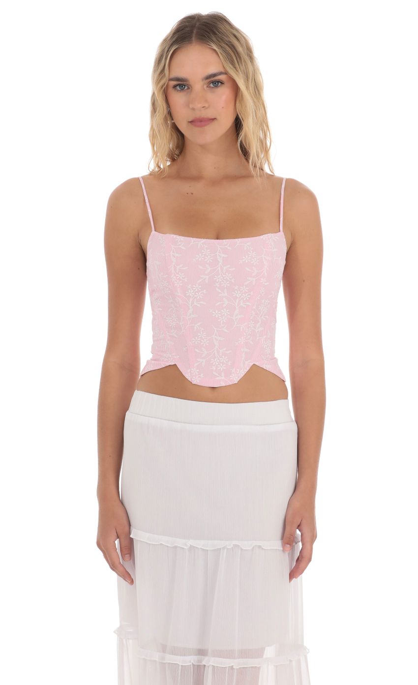 Lucy in the Sky Striped Floral Corset Top