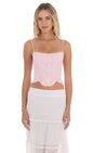 Lucy in the Sky Striped Floral Corset Top