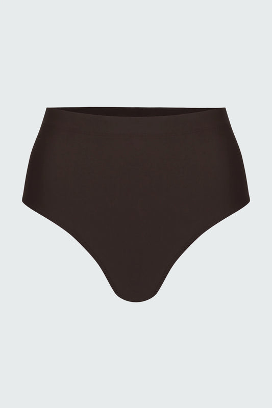 Watskin Sunwear Aria High Waist Bikini Brief in Mocha