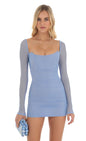 Lucy in the Sky Mesh Corset Long Sleeve Dress