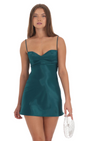 Lucy in the Sky Satin Sweetheart Neck Dress