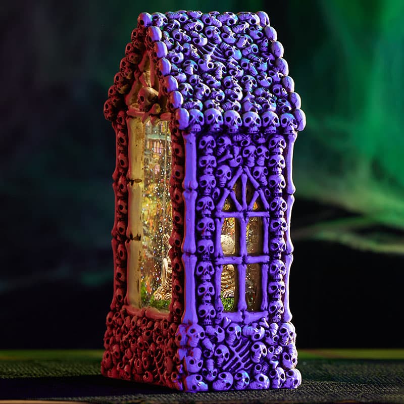 Cracker Barrel Skeleton House Glitter Globe