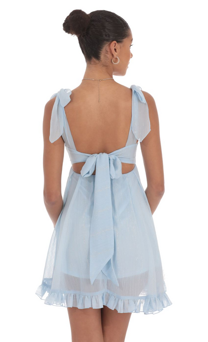 Lucy in the Sky Shimmer Ruffle Babydoll Dress