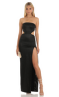 Lucy in the Sky Satin Cutout Corset Maxi