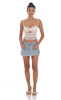 Lucy in the Sky Two Toned Lace Top in White
