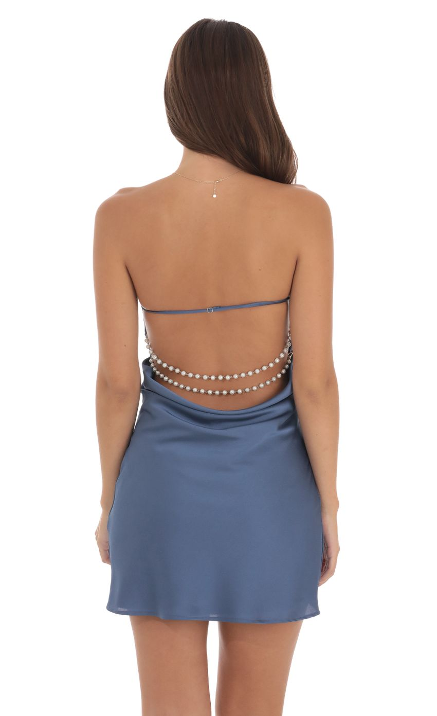 Lucy in the Sky Satin Pearl Open Back Dress