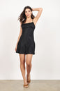 Tobi Kaia Satin Jacquard Shift Mini Dress