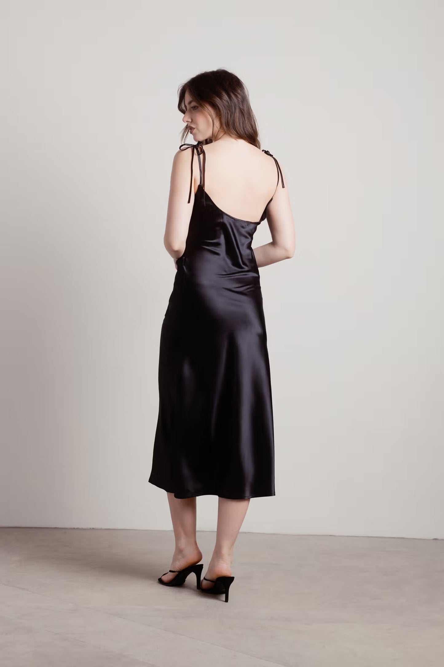 Tobi Charm Me Satin Cowl Neck Midi Dress