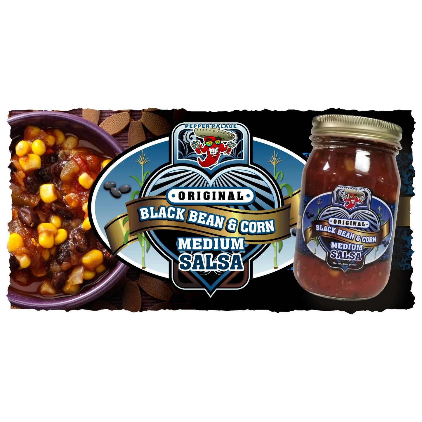 Pepper Palace Original Black Bean and Corn Salsa - Medium