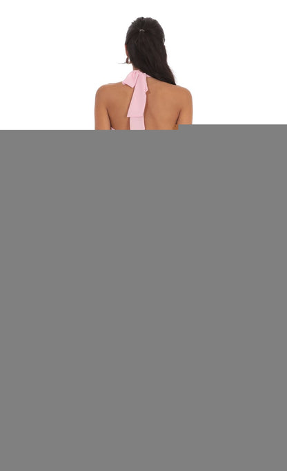 Lucy In The Sky Chiffon Cutout Ruffle Maxi Dress in Pink