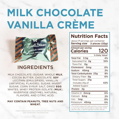 Russell Stover Chocolates Clara's Recipe Vanilla Crème, 8 oz. Box