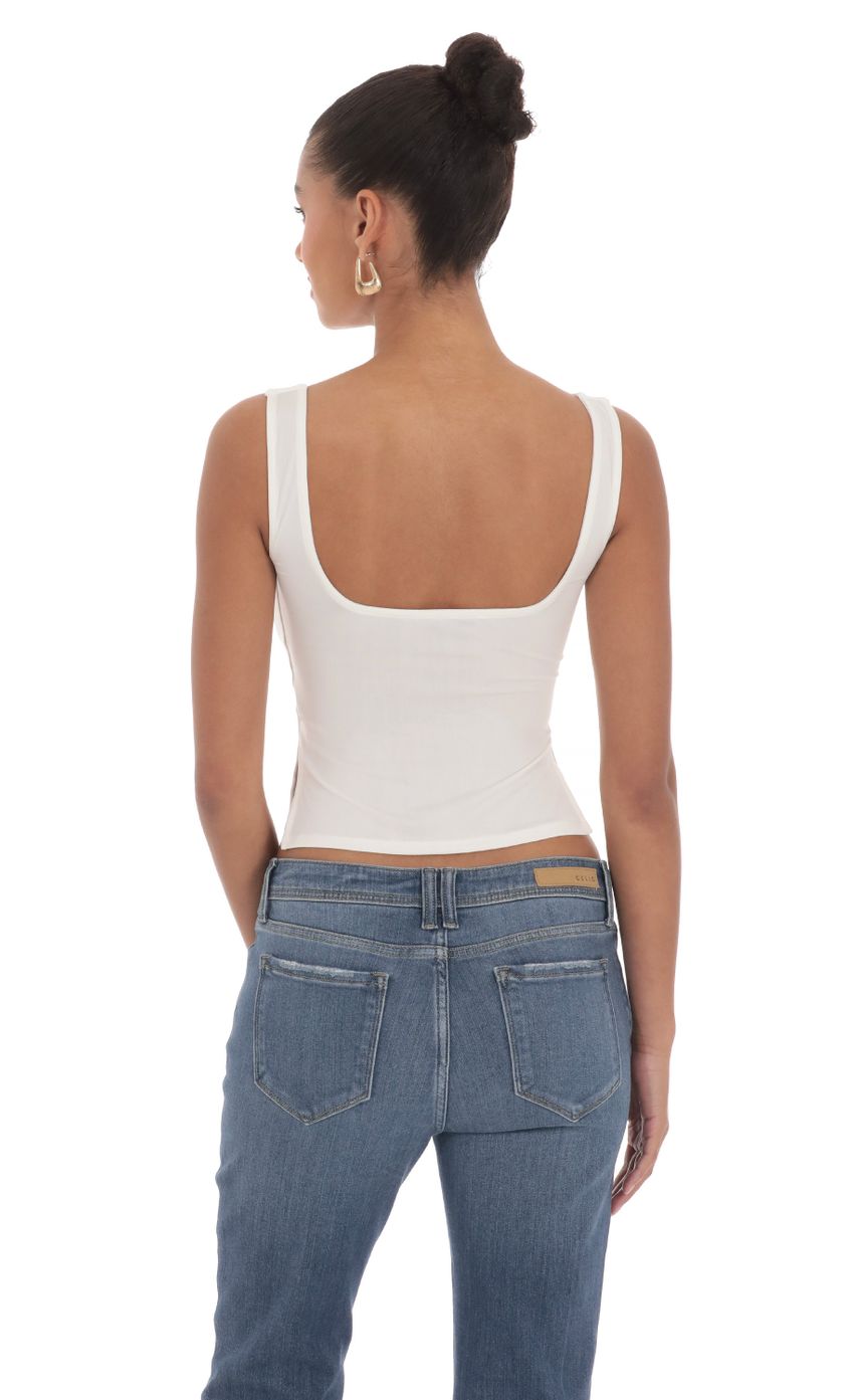 Lucy in the Sky Side Slit Top in White