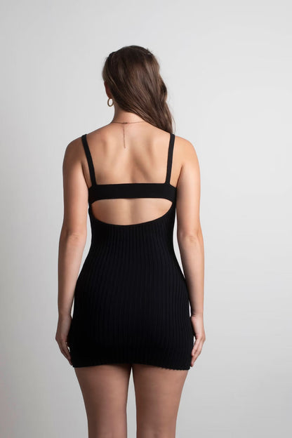 Tobi End Up Here Ribbed Open Back Mini Dress x2