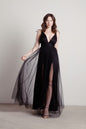 Tobi Slay The Night Deep V Double High Slit Maxi Dress