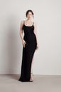 Tobi What A Night Ruched High Slit Maxi Dress