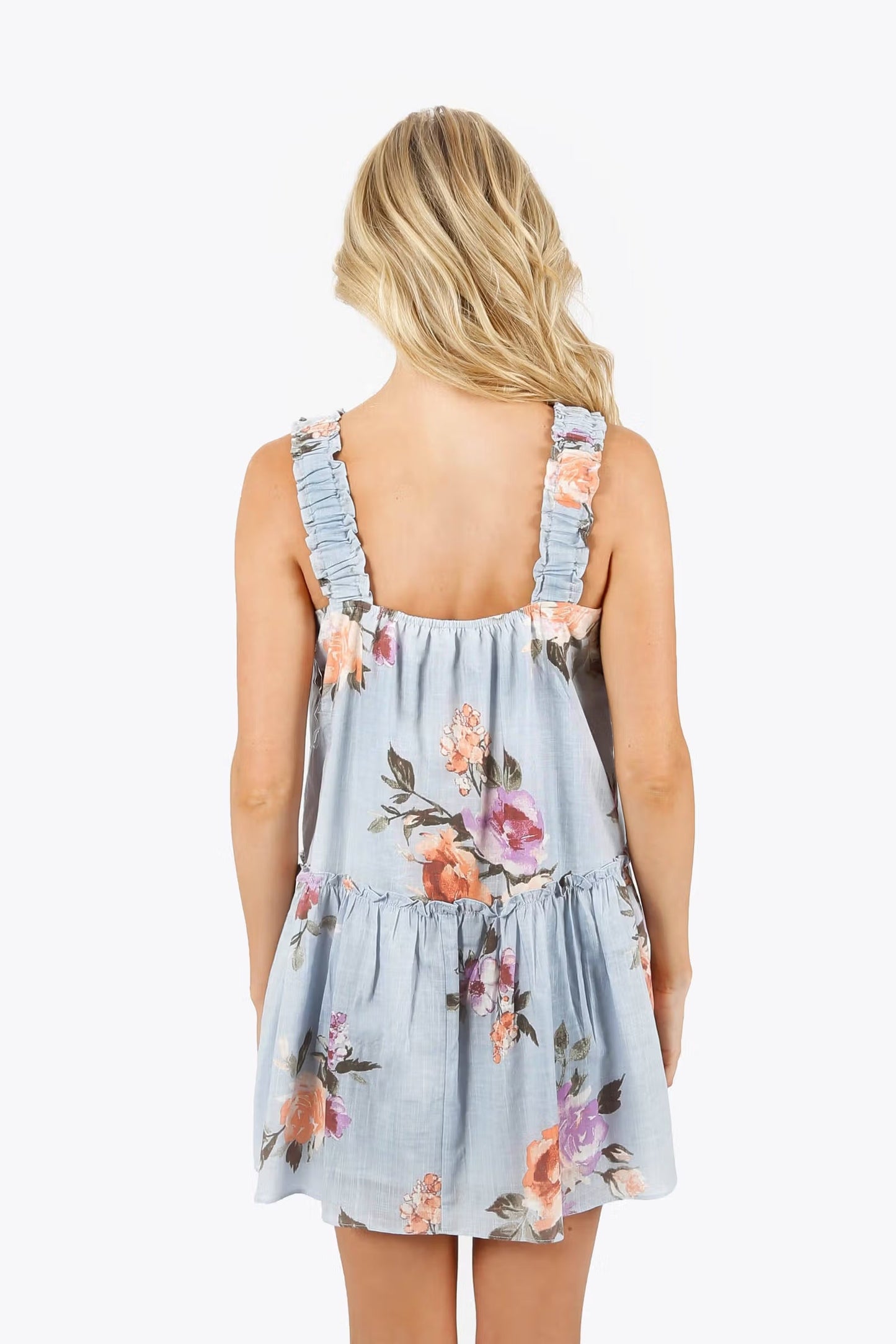 Tobi Milena Floral Ruffle Mini Dress x2