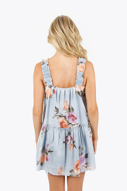 Tobi Milena Floral Ruffle Mini Dress x2