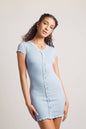 Tobi Nanae Ribbed Button Up Mini Dress