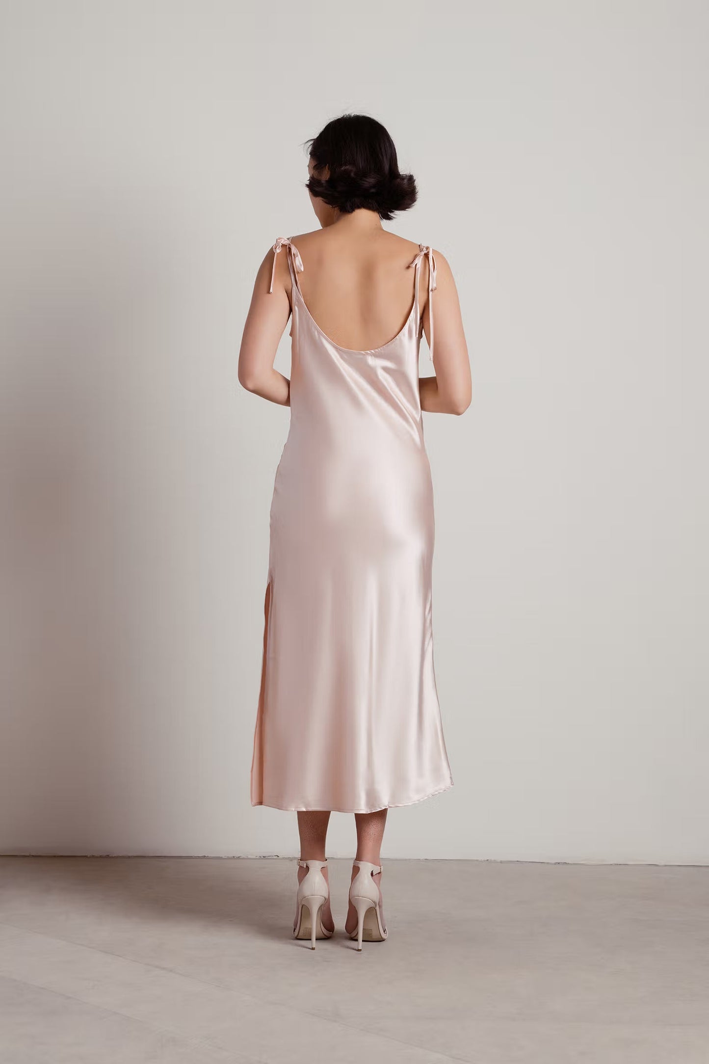Tobi Charm Me Satin Cowl Neck Midi Dress