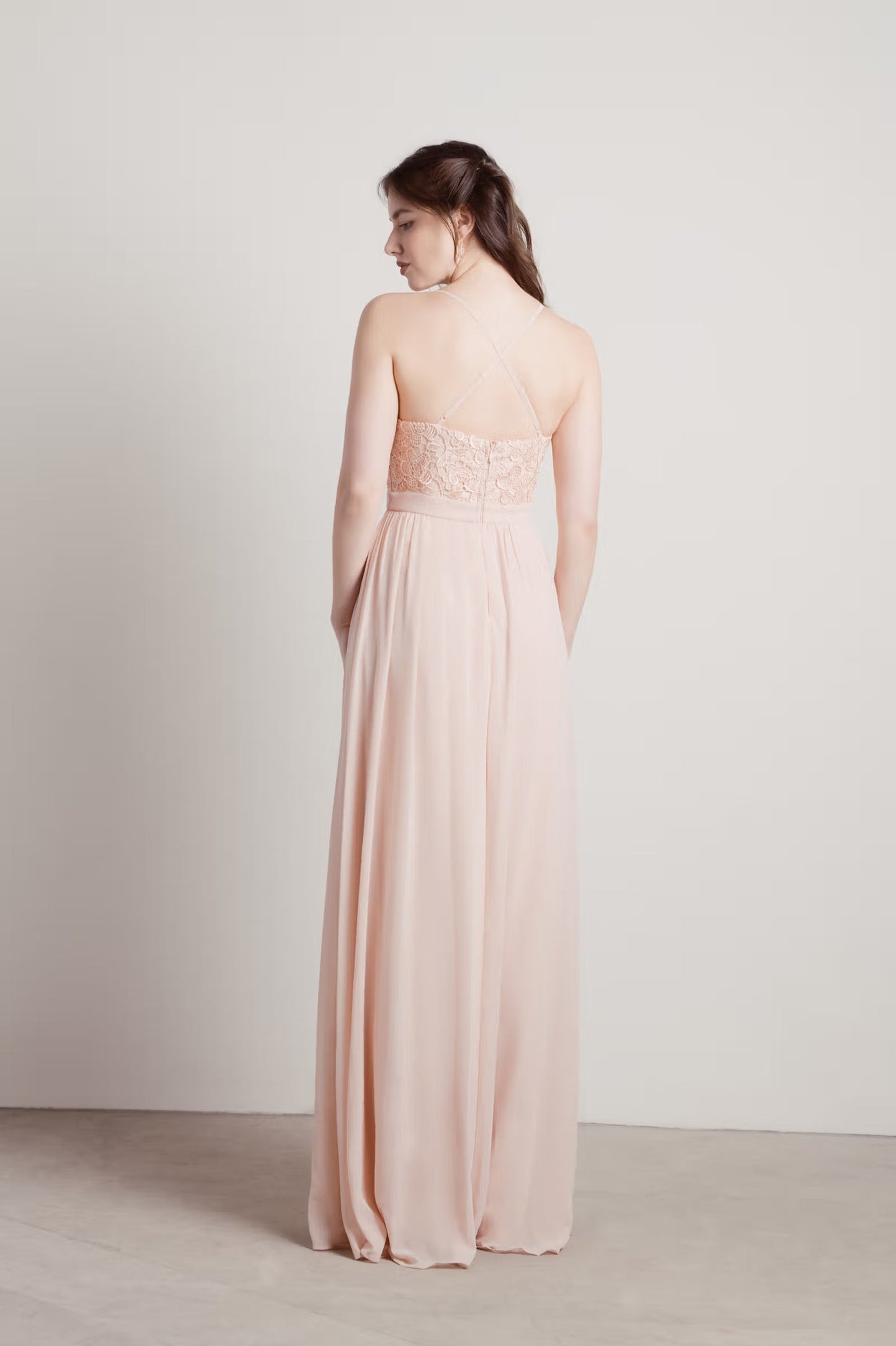 Tobi Forget Me Not Lace High Slit Maxi Dress