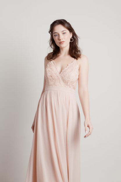 Tobi Forget Me Not Lace High Slit Maxi Dress