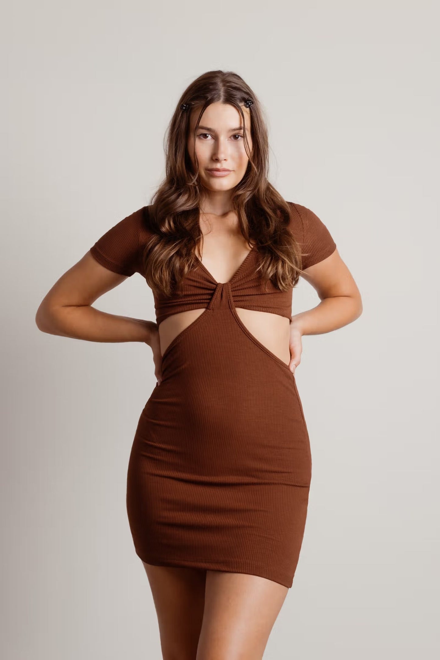 Tobi So Shiny Satin Cross Back Midi Dress
