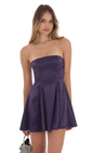Lucy in the Sky Strapless Satin Fit and Flare Dress