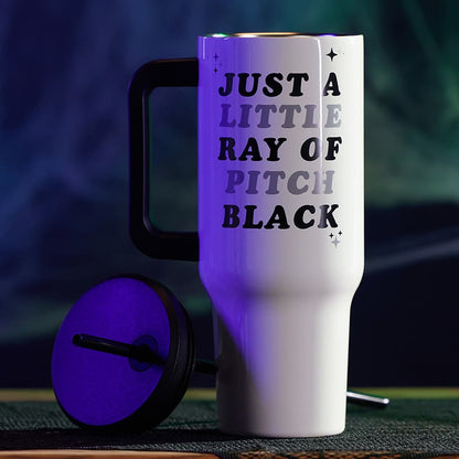 Cracker Barrel Ray of Black 40 Oz. Tumbler with Straw