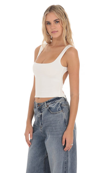 Lucy in the Sky Scoop Neck Open Back Top