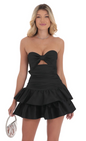 Lucy in the Sky Strapless Cutout Ruffle Dress