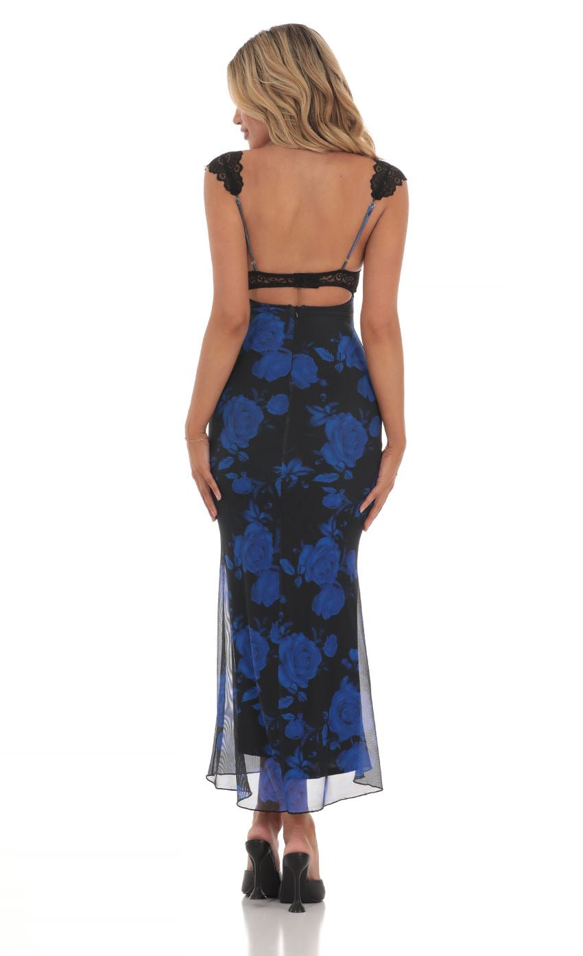 Lucy in the Sky Lace Cutout Floral Maxi Dress
