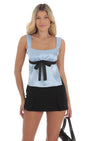 Lucy in the Sky Satin Bow Top