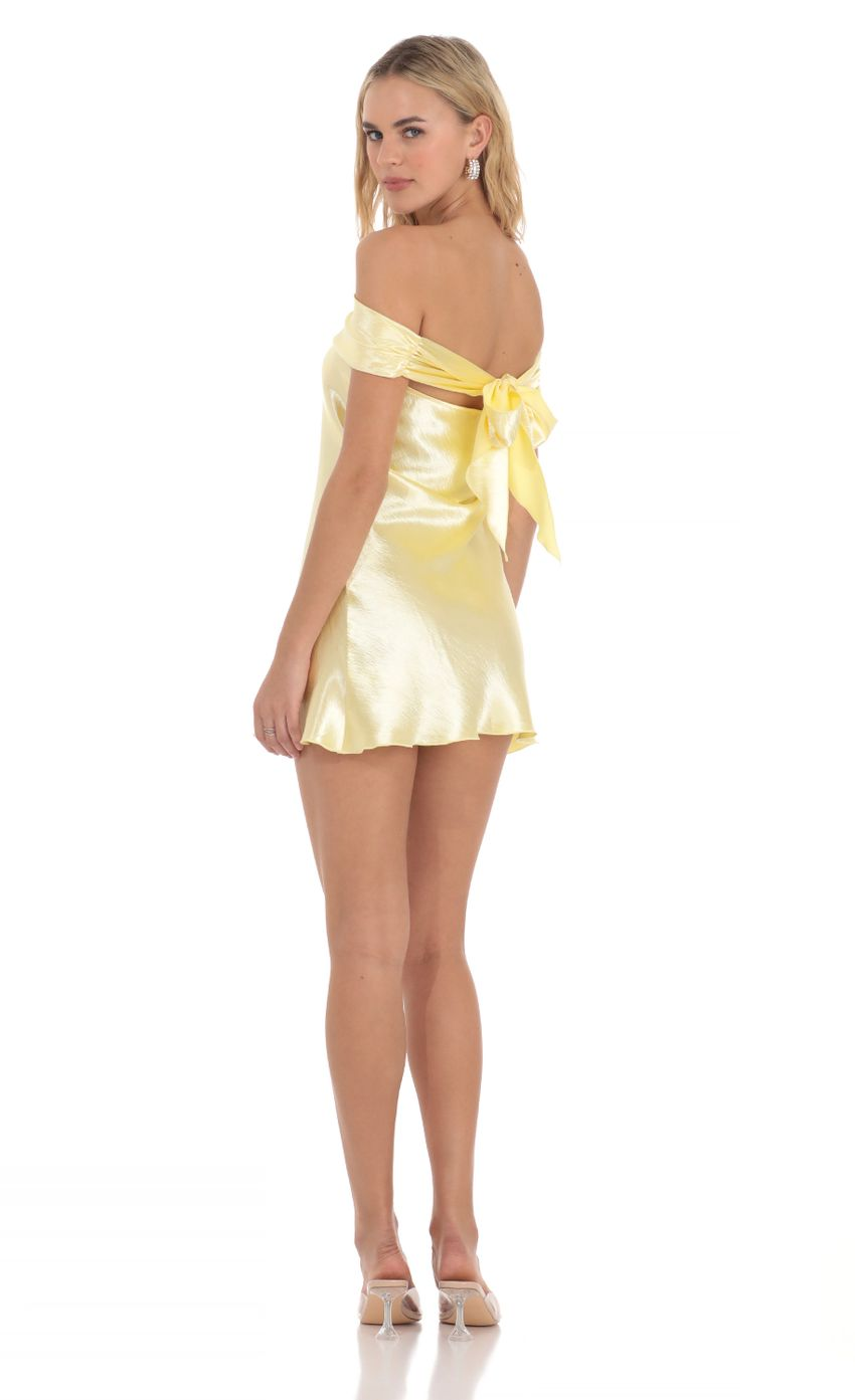 Lucy in the Sky Satin Off Shoulder Dress