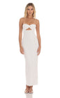 Lucy in the Sky Strapless Textured Floral Twist Maxi Dress