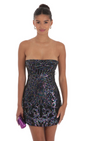 Lucy in the Sky Sequin Mesh Strapless Dress