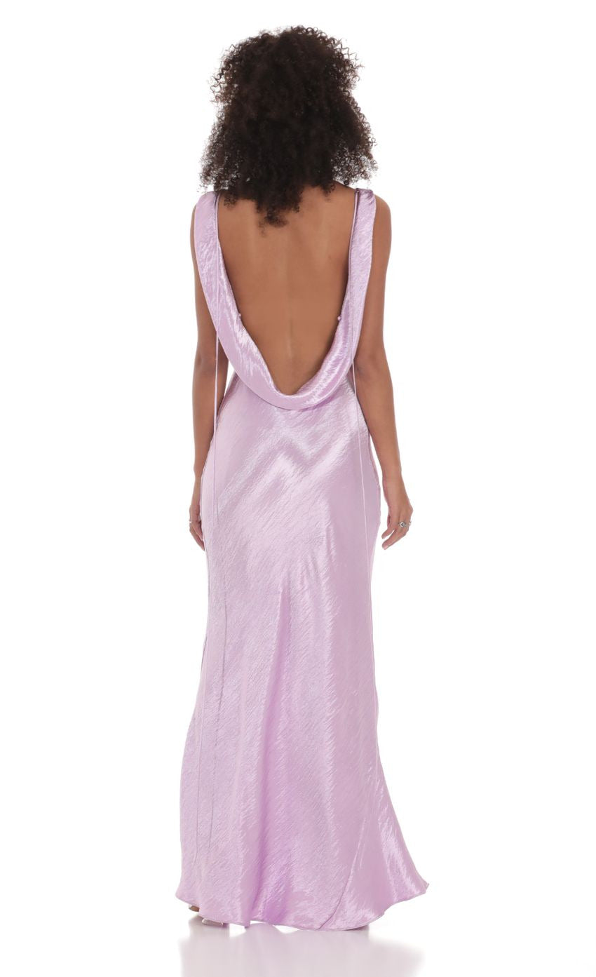 Lucy in the Sky Satin Cowl Neck Maxi Dress