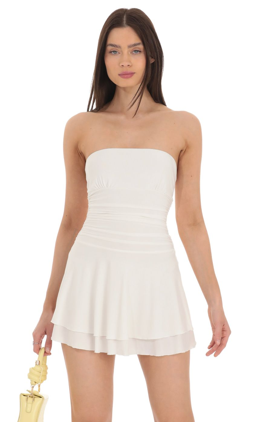 Lucy in the Sky Strapless Ruched A-line Dress