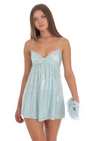 Lucy in the Sky Sequin Front Bow Babydoll Dress