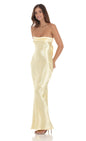 Lucy in the Sky Strapless Satin Open Back Maxi Dress