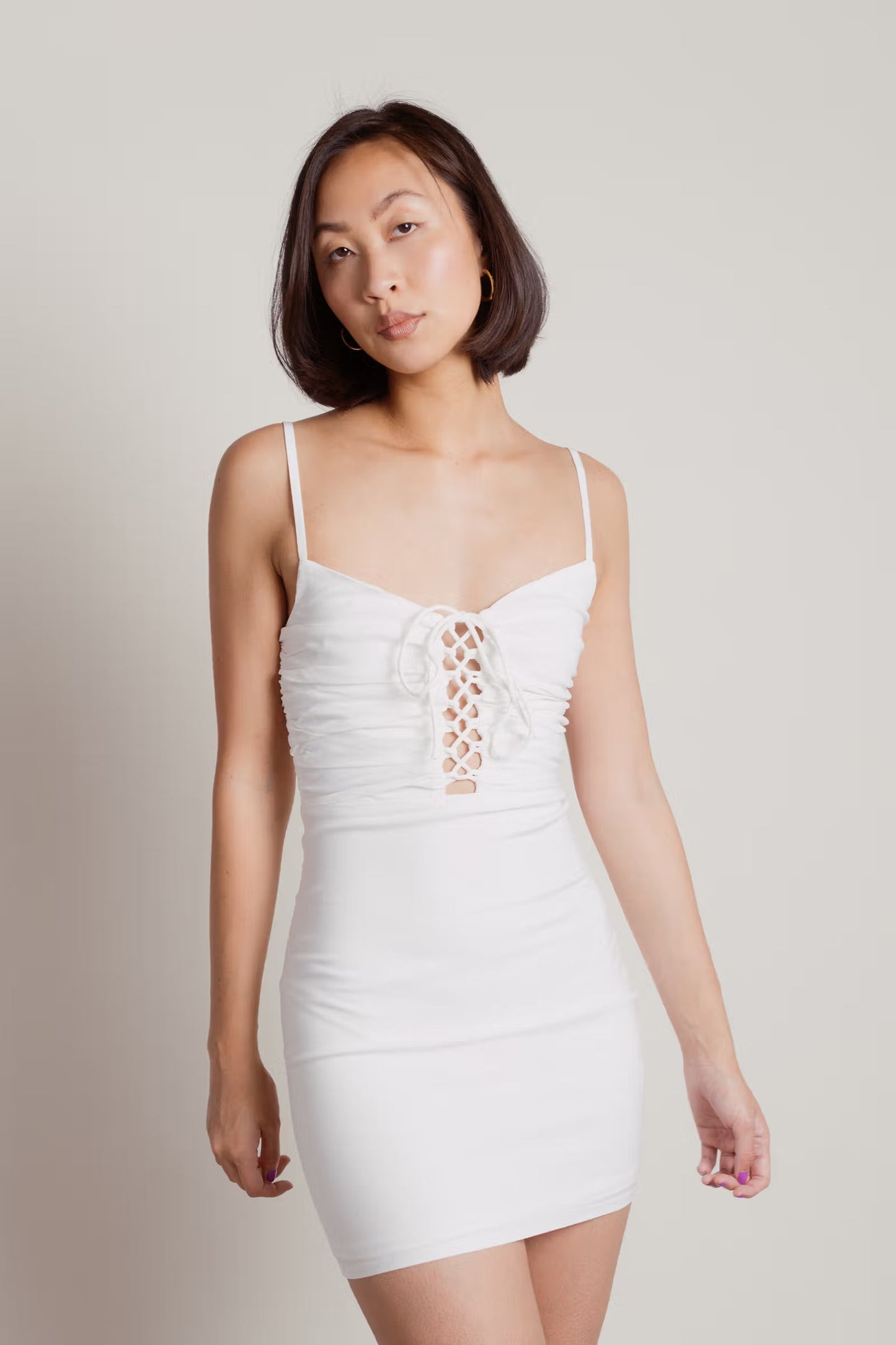 Tobi On Repeat Lace Up Bodycon Mini Dress x2